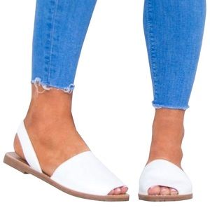 White Amazon Slip on sandals
